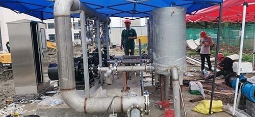 不銹鋼真空引水罐現(xiàn)場(chǎng)安裝圖 不銹鋼真空引水罐現(xiàn)場(chǎng)安裝圖